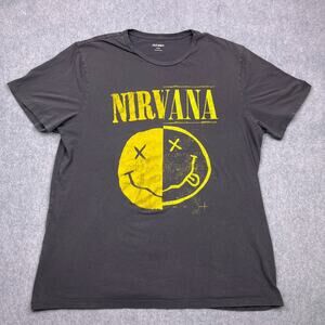 old navy nirvana band t-shirt mens xl tall black crew‎ neck